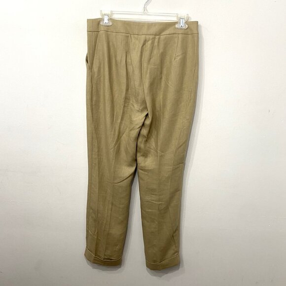 Max Mara Tan Linen Pants Women's Size 8 - Picture 2 of 8